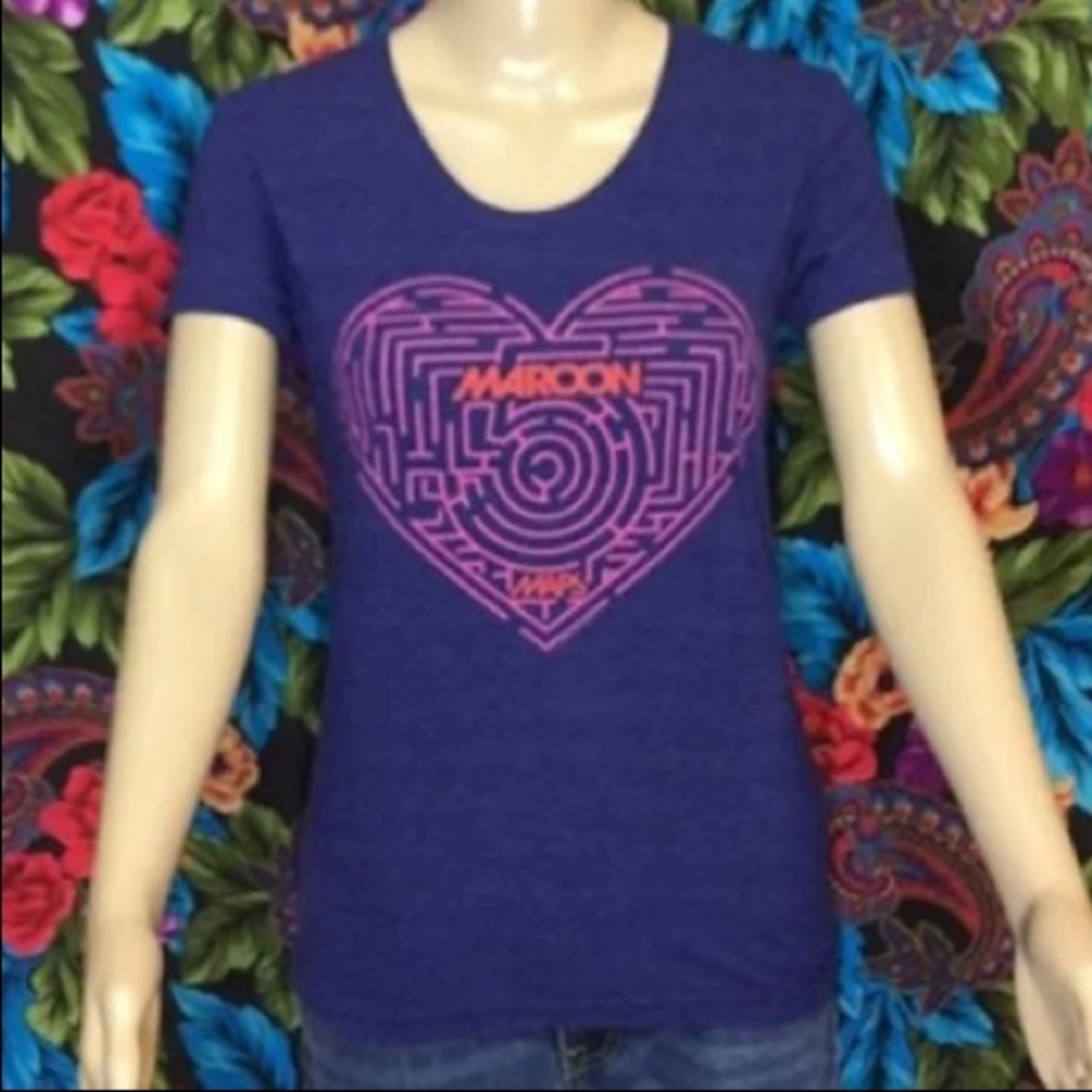 WOMEN'S MAROON 5 BAND SHIRT SMALL TOP AMERICAN APPAREL TRACK SHIRT ADAM LAVINE - Picture 1 of 7
